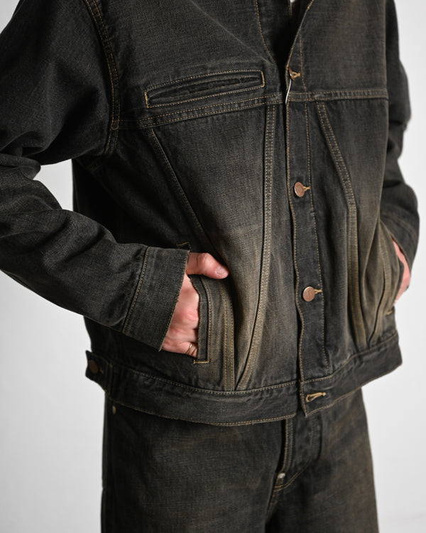 coffee black denim jacket, dstryd