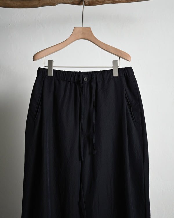 WASHED WOOL SILK DRAWSTRING PANTS