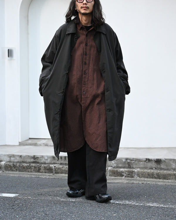 SHIRT COAT, hound's tooth cotton linen