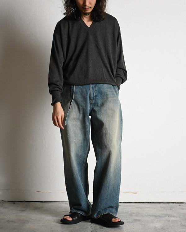 SILK LINEN V L/S, charcoal