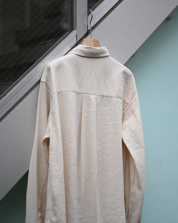 L/S NEP BOXY SHIRT, d.white