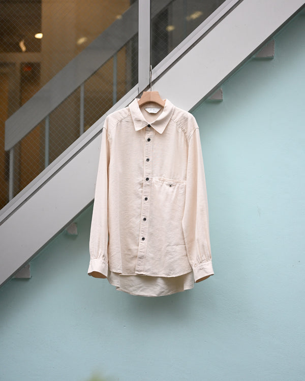 L/S NEP BOXY SHIRT, d.white