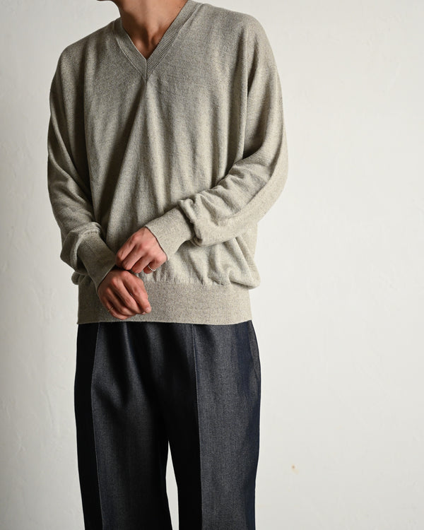 SILK LINEN V L/S, white sand