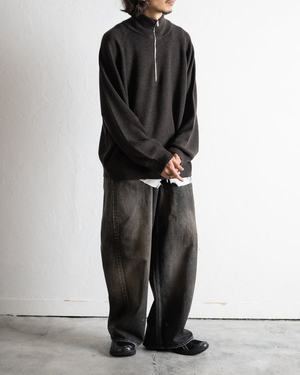 120'S WOOL HALF ZIP KNIT