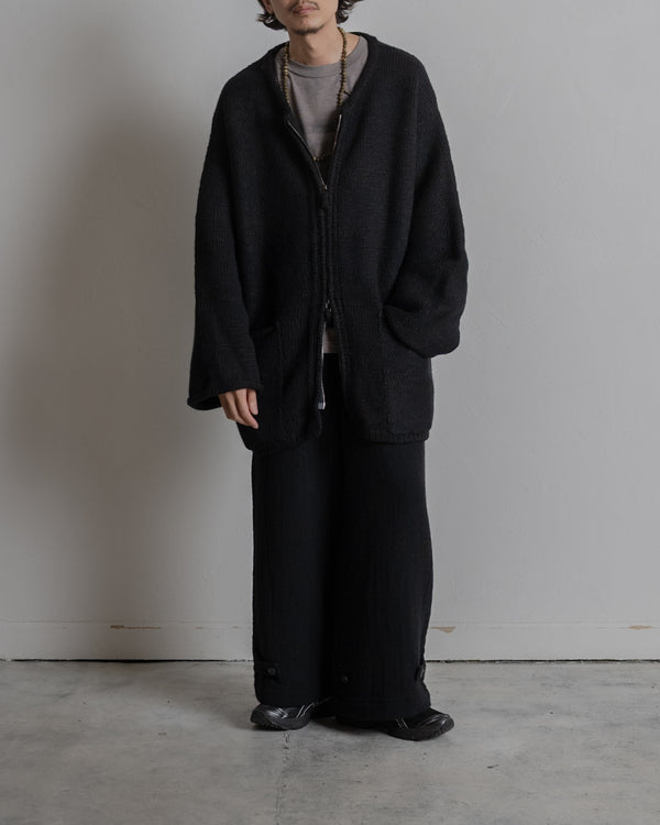 [予約商品]Slub yarn knit coat Ex. solid black