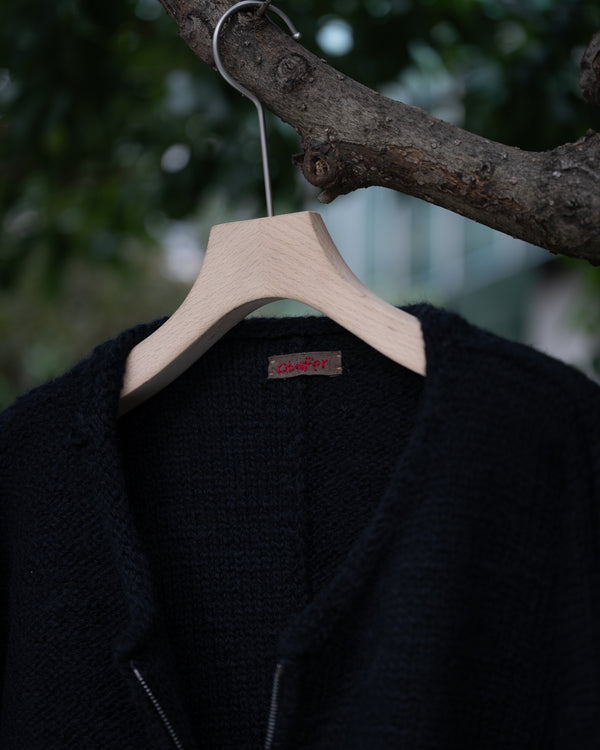 [予約商品]Slub yarn knit coat Ex. solid black