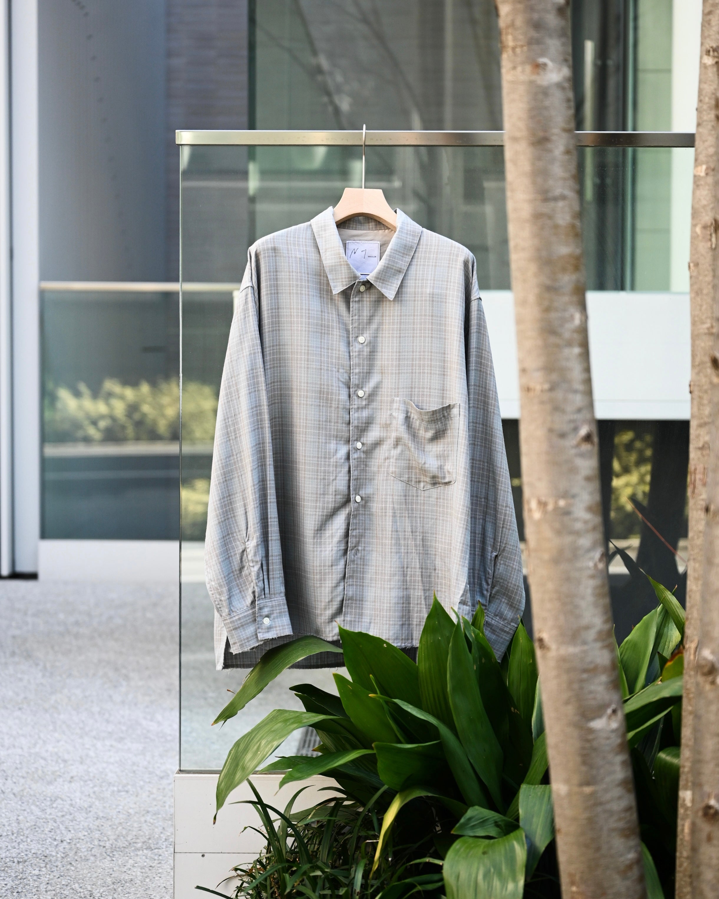 ANCELLM アンセルム - AGING RAYON CHECK SHIRT, blue – coelacanth