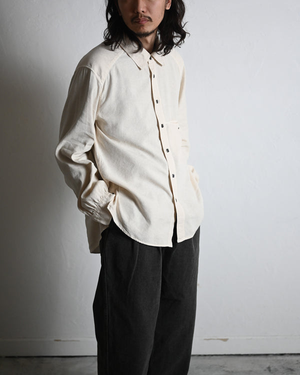 L/S NEP BOXY SHIRT, d.white