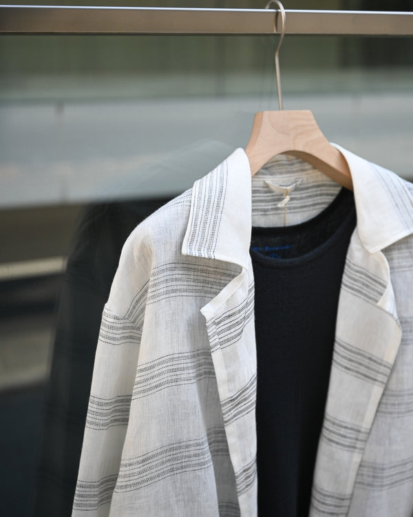 MULTI STRIPED OVER SH-JKT, white