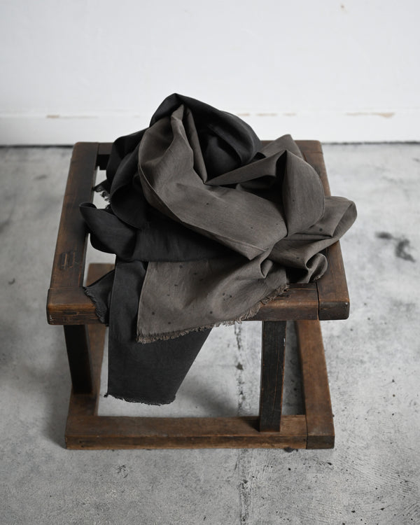 LONG SCARF, black rice×walnut×sumiink