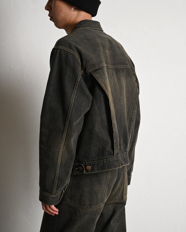 coffee black denim jacket, dstryd