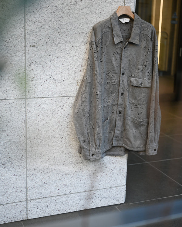 AGING LACE WORK SHIRT, gray