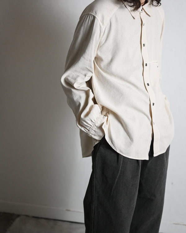 L/S NEP BOXY SHIRT, d.white