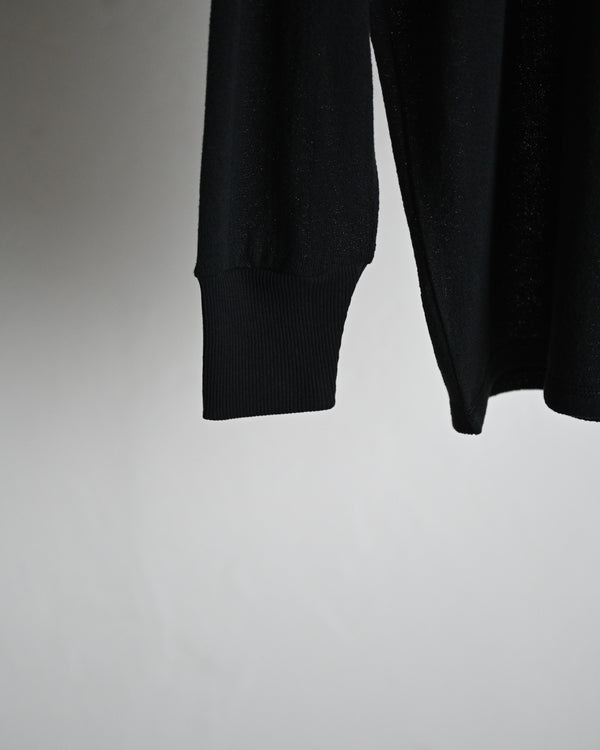 BACK CREPE JERSEY / CREW NECK LONG SLEEVE, black