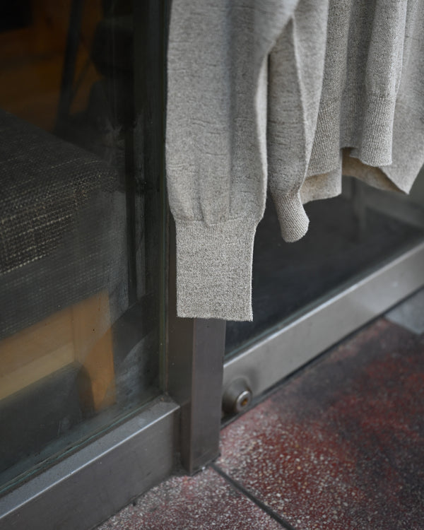SILK LINEN V L/S, white sand