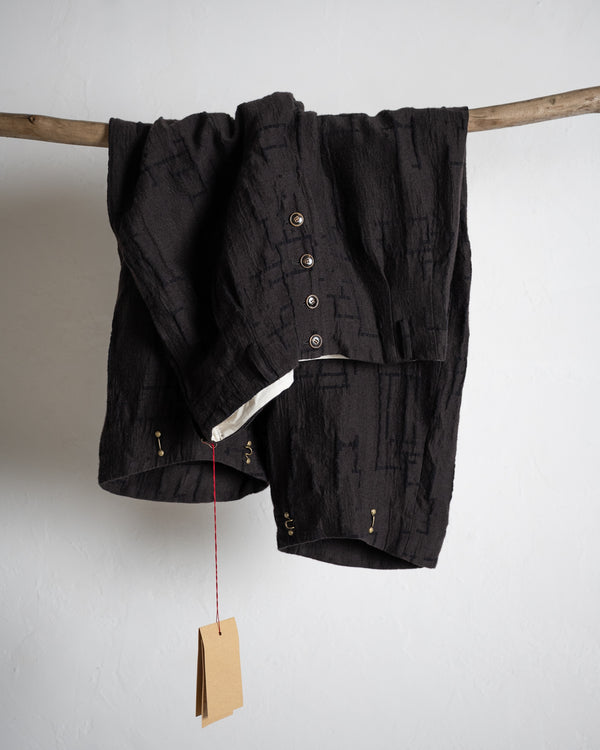 HOOK PANTS, dark brown site plan jacquard