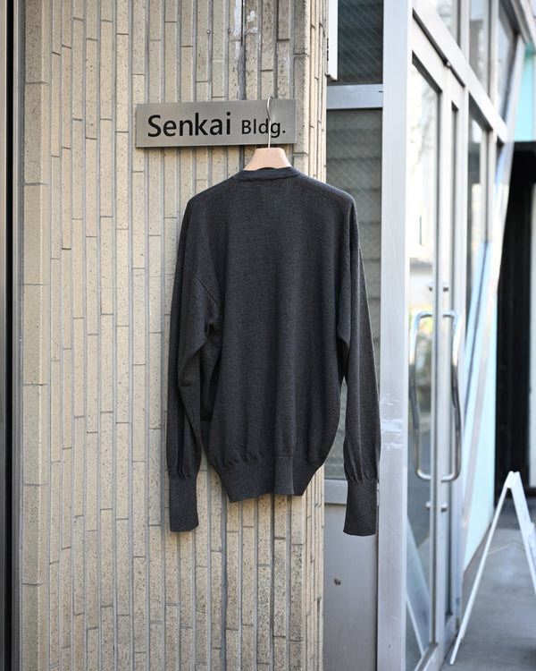 SILK LINEN V L/S, charcoal