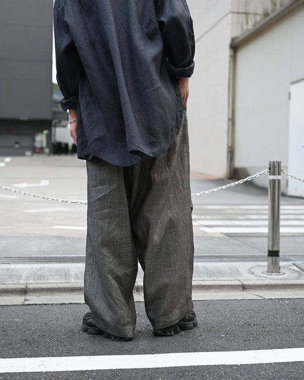 Sumi-Dyed Linen Wide Pants