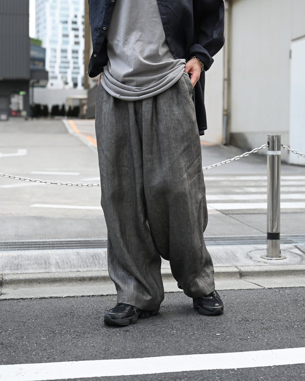 Sumi-Dyed Linen Wide Pants