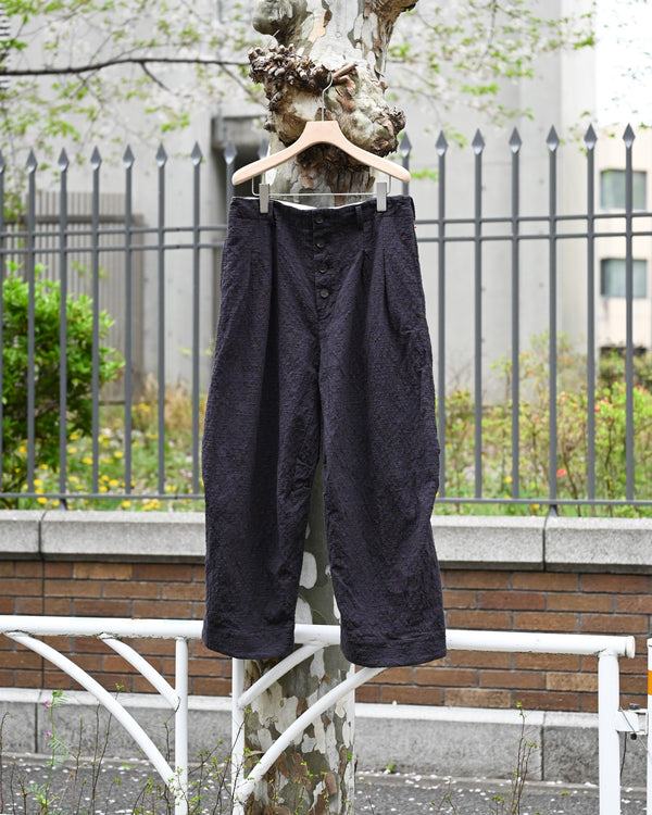 HOOK PANTS, slub yarn dobby cloth