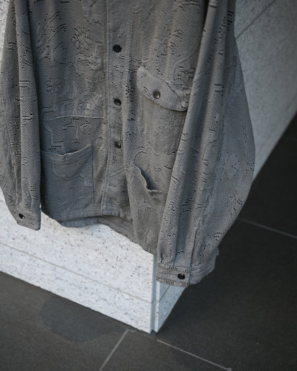 AGING LACE WORK SHIRT, gray