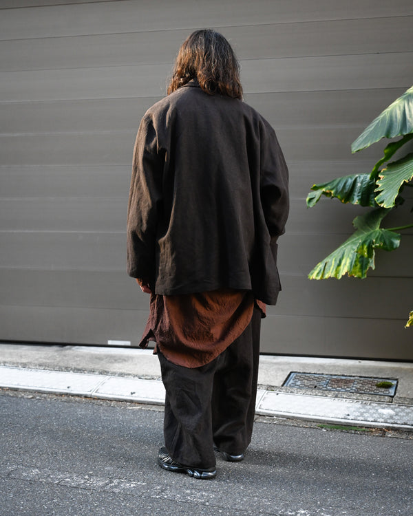 BAGGY EASY PANTS, max high count hemp, brown