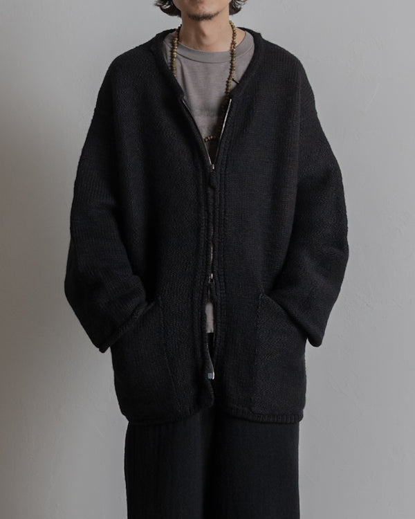 [予約商品]Slub yarn knit coat Ex. solid black