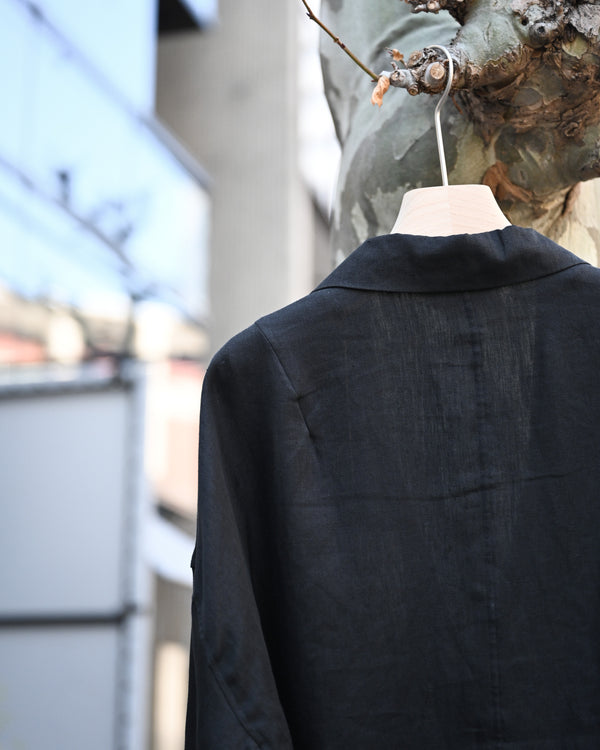 100/S LINEN TAILORED SHIRT, black