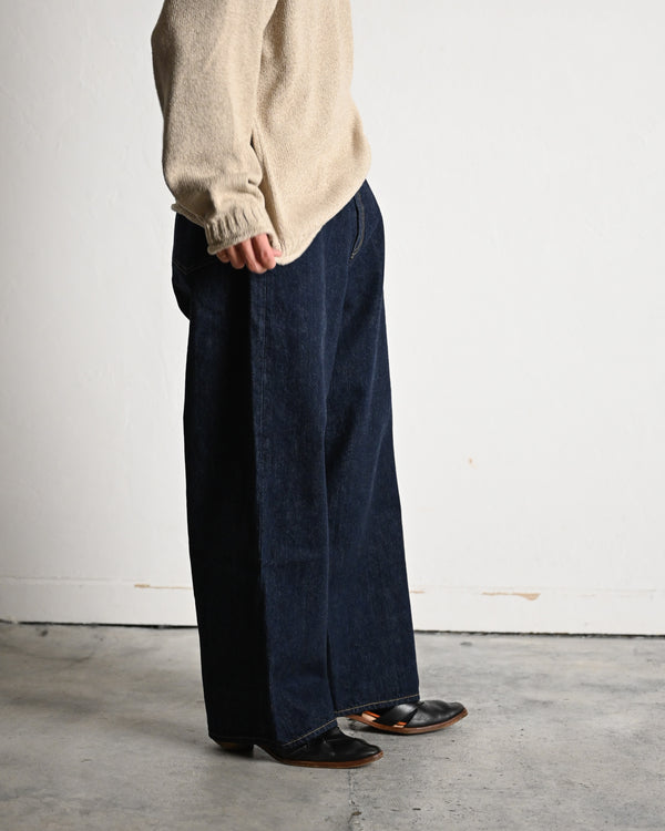 5POCKT BAGGY PANTS, raw denim, indigo