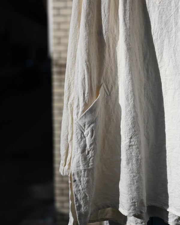 SMOCK-white, canvas linen