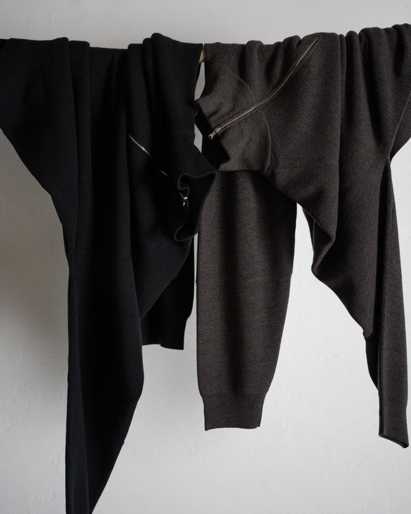 120'S WOOL HALF ZIP KNIT