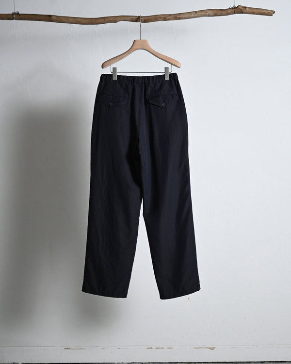 WASHED WOOL SILK DRAWSTRING PANTS