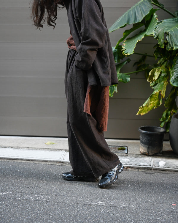 BAGGY EASY PANTS, max high count hemp, brown