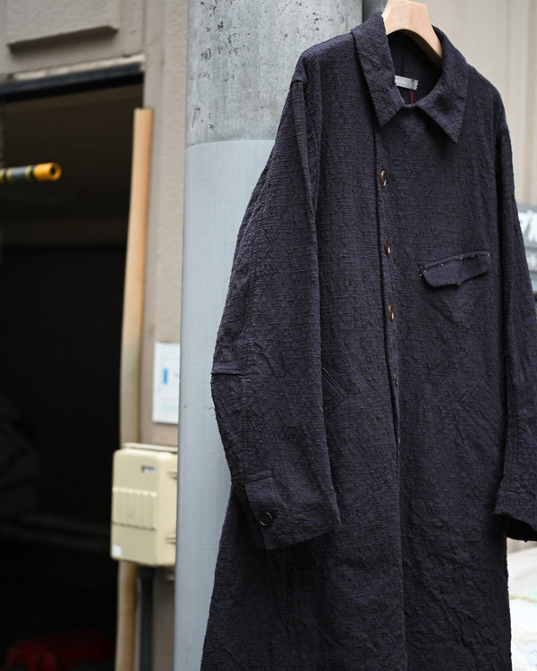 LONG COOK JACKET, slub yarn dobby cloth