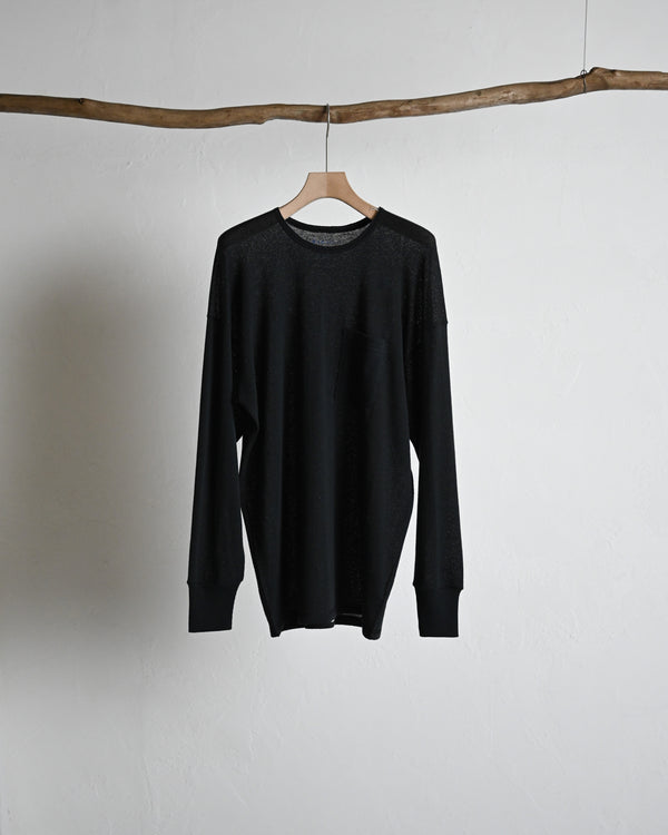 BACK CREPE JERSEY / CREW NECK LONG SLEEVE, black