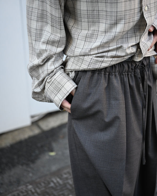 WOOL EXTRA WIDE TROUSERS, dark brown