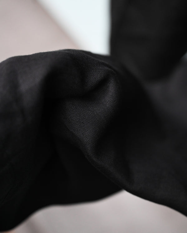 100/S LINEN TUCK SLACKS, black