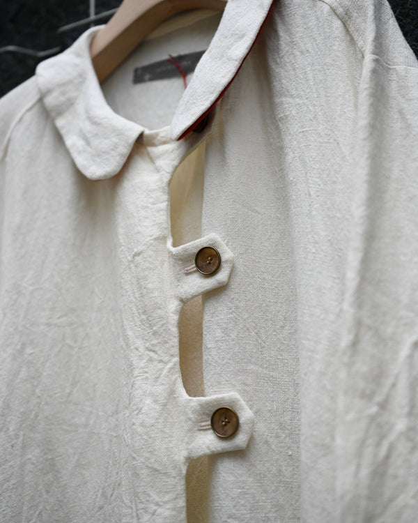 PULLOVER DRESS-white, canvas linen