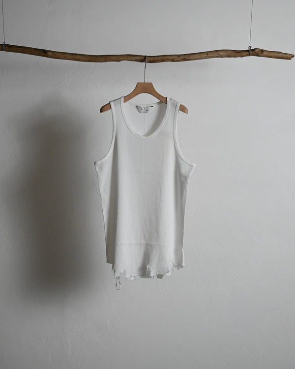 DAMAGE WAFFLE TANK, white