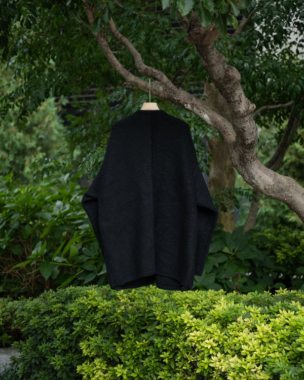 [予約商品]Slub yarn knit coat Ex. solid black