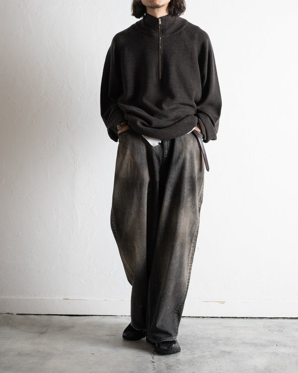 120'S WOOL HALF ZIP KNIT