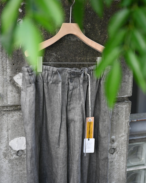 Sumi-Dyed Linen Wide Pants