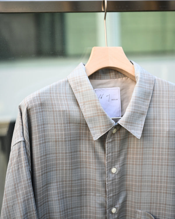 AGING RAYON CHECK SHIRT, blue