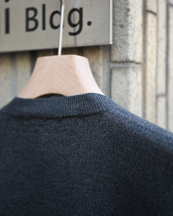 SILK LINEN V L/S, charcoal