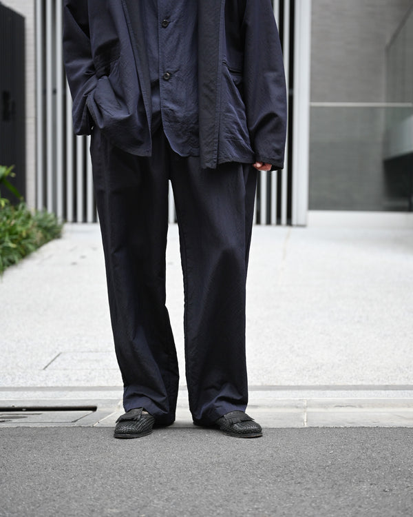 WASHED WOOL SILK DRAWSTRING PANTS