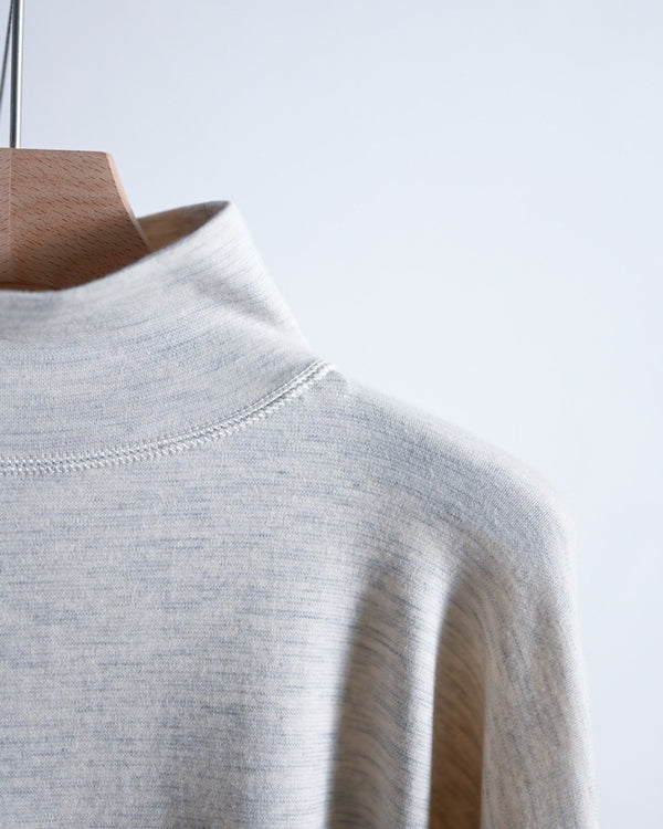 CASHMERE INTERLOCK MOCK NECK LONG SLEEVE