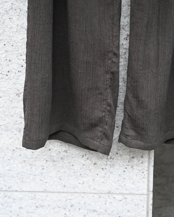 BELTED CREPE TUCK SLACKS, brown