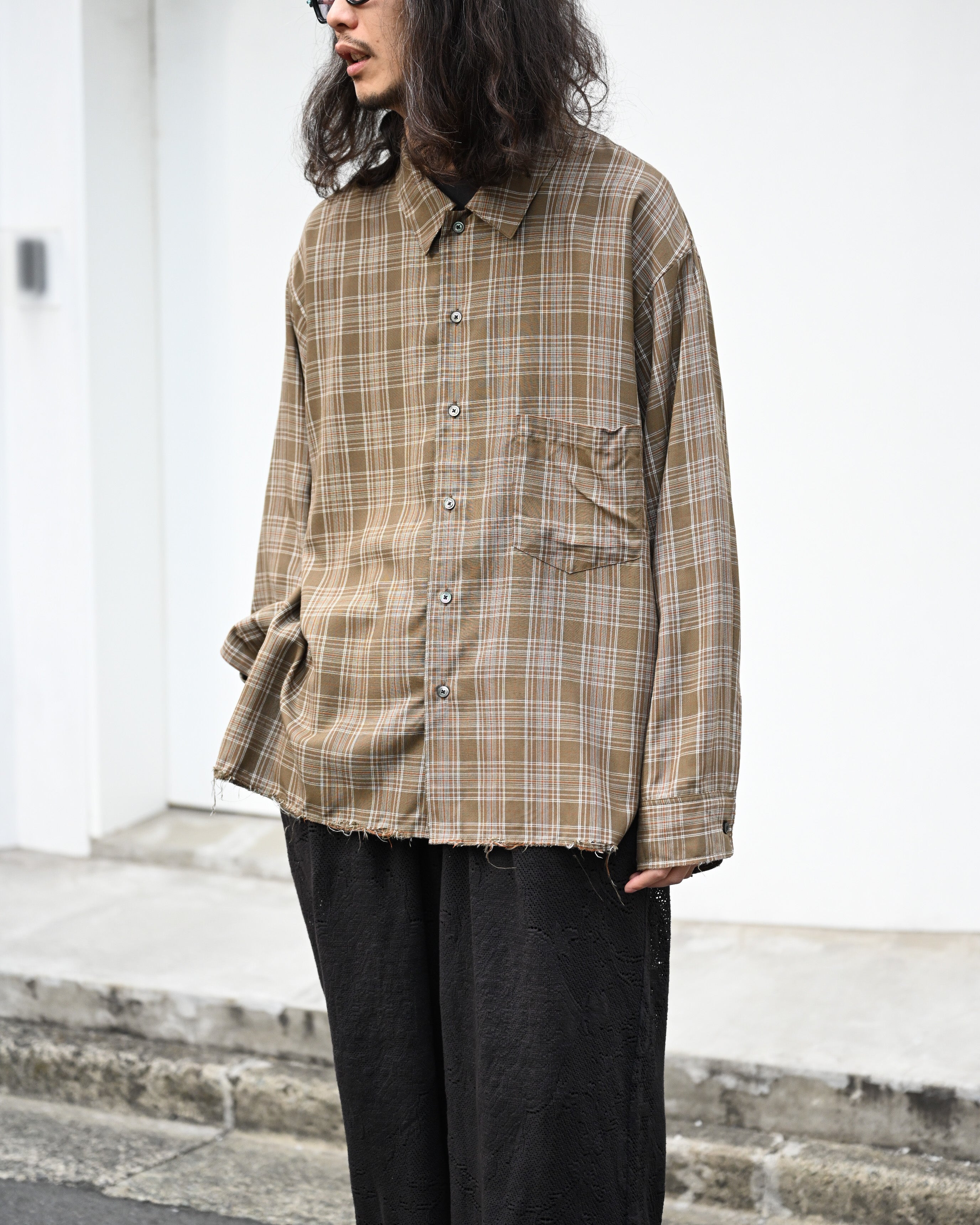 ANCELLM アンセルム - AGING RAYON CHECK SHIRT, green – coelacanth