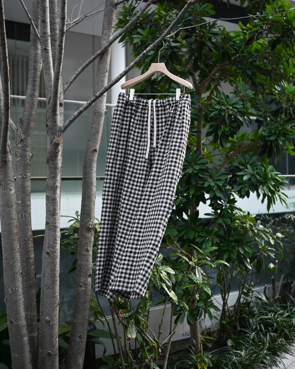 BAGGY EASY PANTS, linen×cotton×silk, gingham