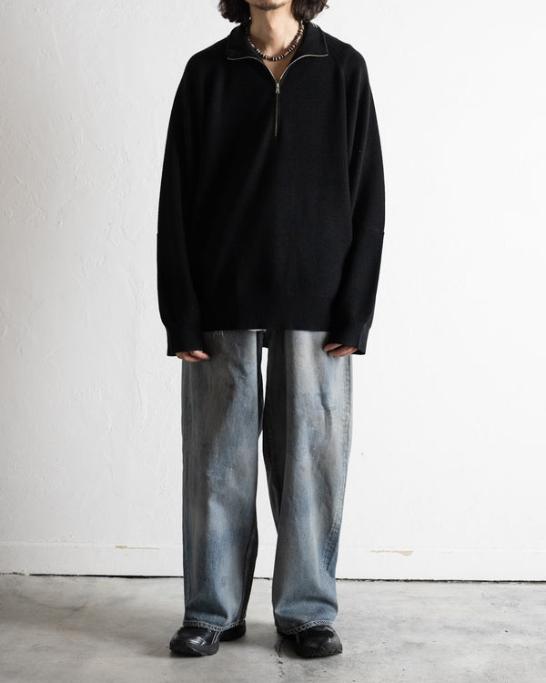 120'S WOOL HALF ZIP KNIT